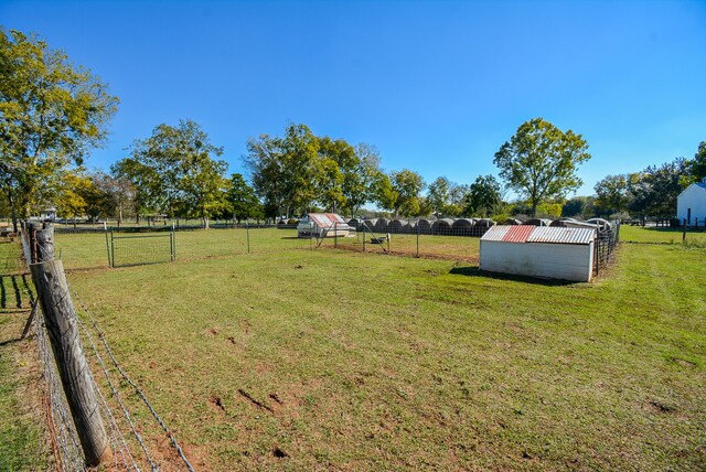 view of yard featuring a rural view