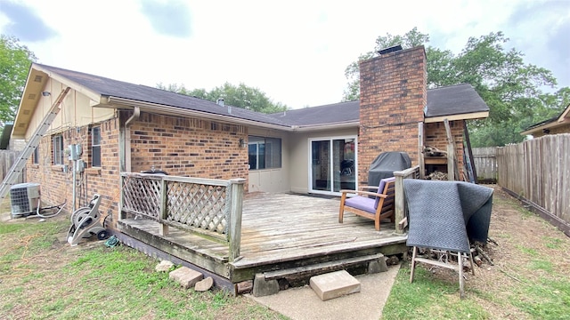 wooden terrace with central AC