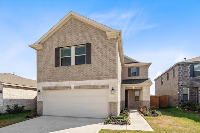 front of property with a garage