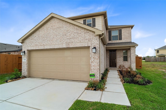 view of front of property with a front lawn