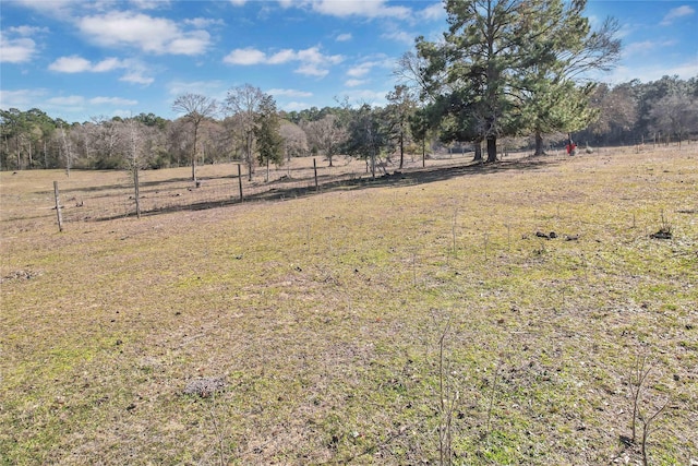 view of yard with a rural view