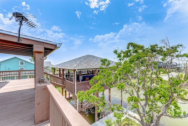 deck with a gazebo