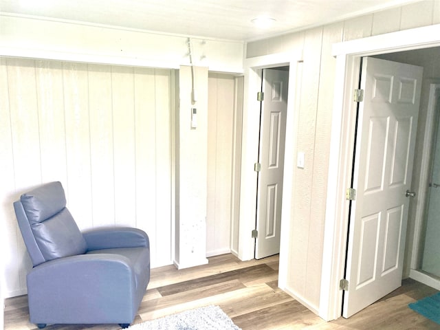 living area featuring hardwood / wood-style flooring