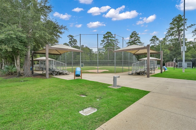 view of yard featuring a gazebo