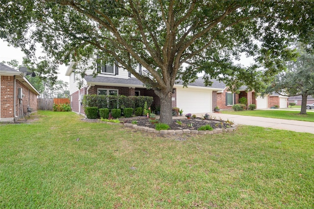 view of front of property with a front lawn