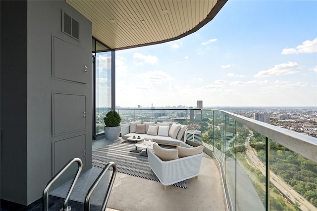 balcony featuring outdoor lounge area