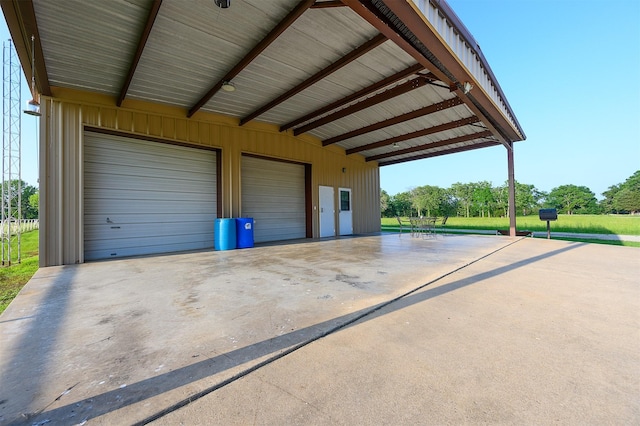 view of garage