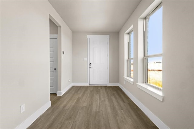 interior space featuring dark wood-type flooring