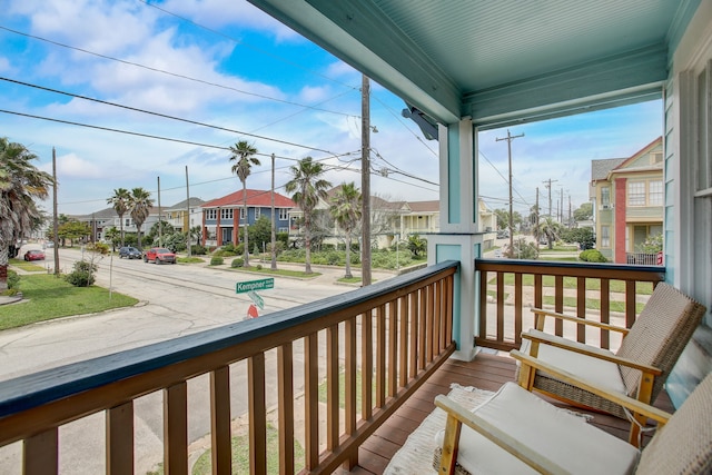 balcony featuring a porch