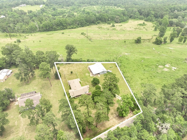 bird's eye view with a rural view