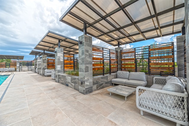 view of patio / terrace with an outdoor living space