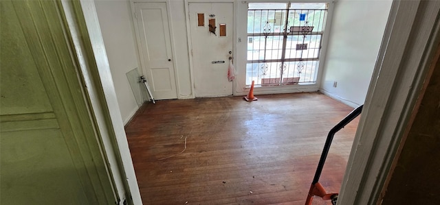 interior space with hardwood / wood-style floors