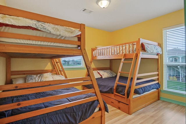 bedroom featuring light hardwood / wood-style flooring