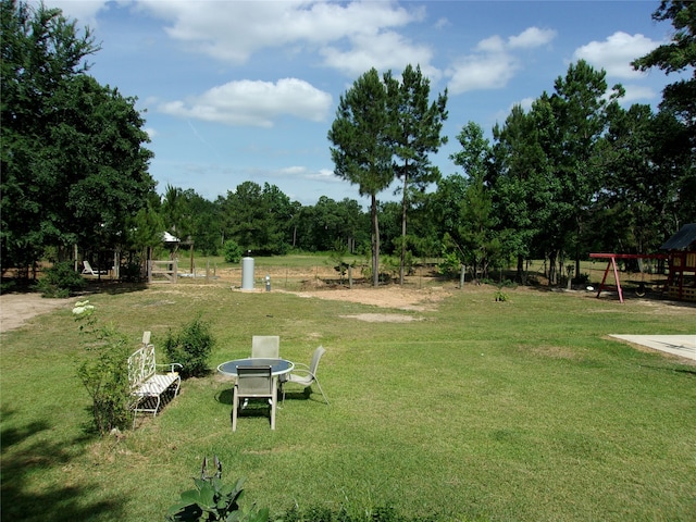 view of yard featuring a playground