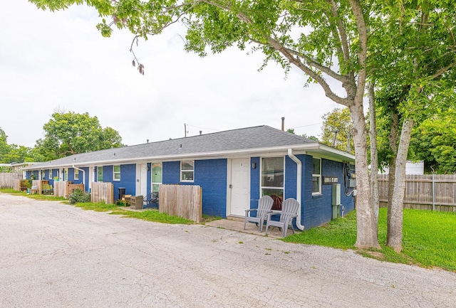 view of single story home