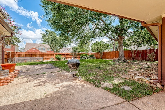 view of yard with a patio area