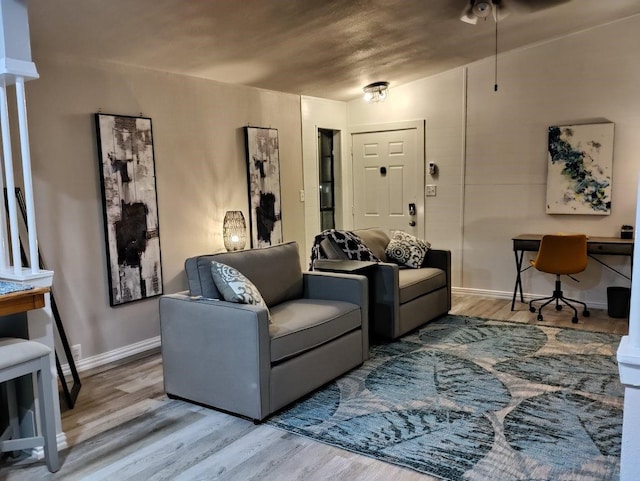 living room featuring hardwood / wood-style floors