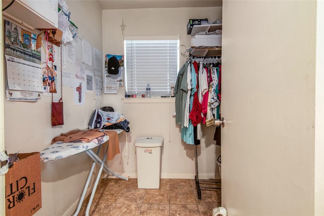 interior space featuring tile floors