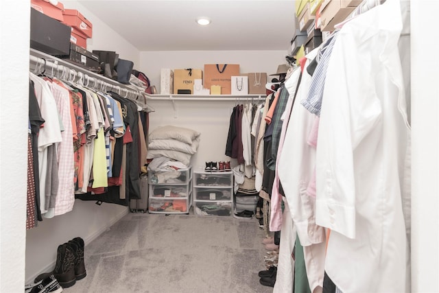 spacious closet featuring carpet floors