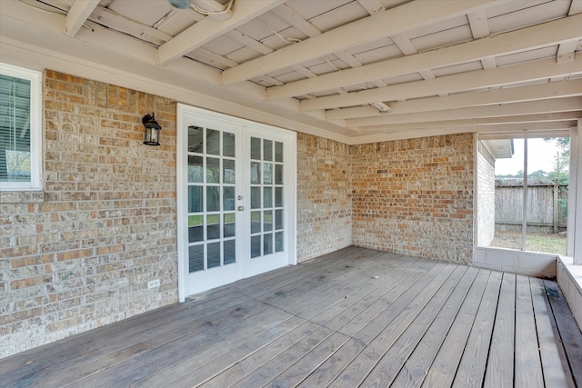 deck with french doors