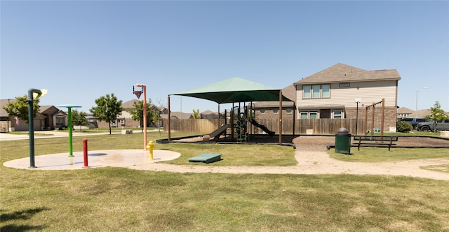 view of playground with a yard