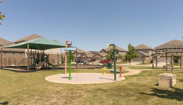 view of playground featuring a yard