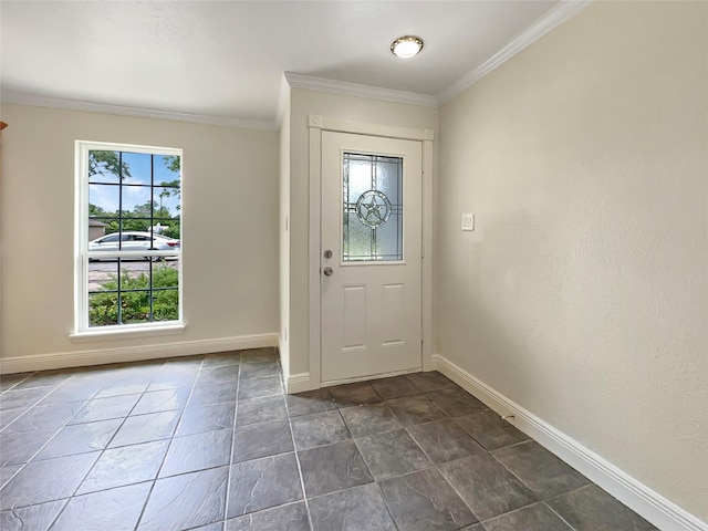 foyer with crown molding