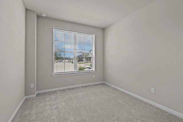 spare room featuring light colored carpet