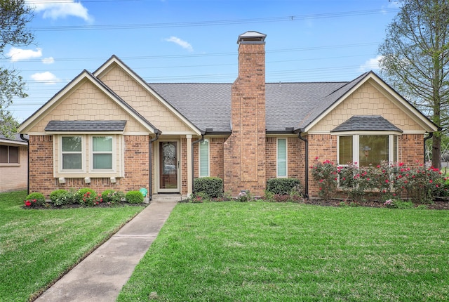 view of front of house with a front lawn