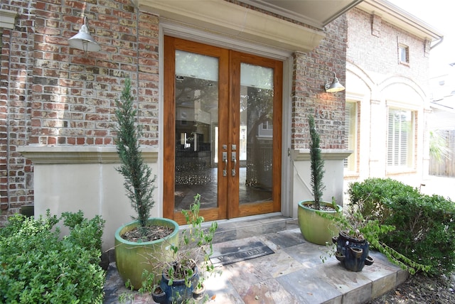 property entrance with french doors