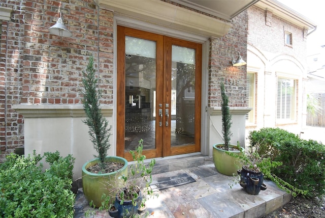 view of exterior entry with french doors