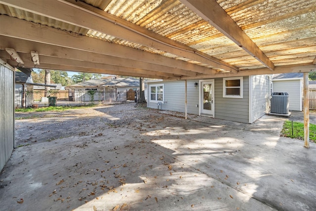 view of patio featuring central AC