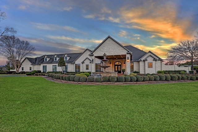 view of front facade with a lawn