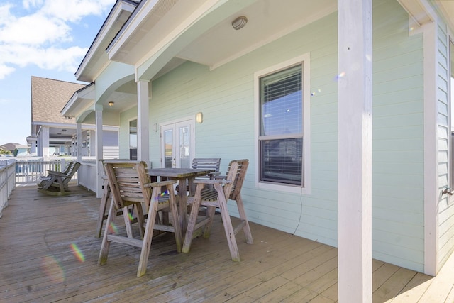 deck with french doors