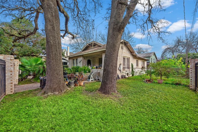 exterior space with a lawn