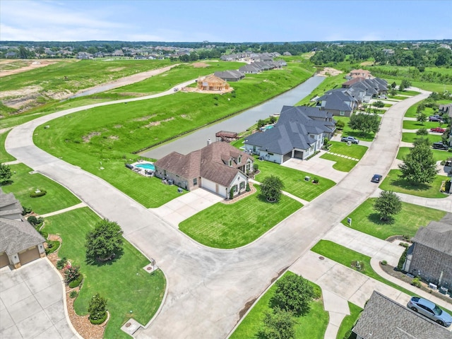 birds eye view of property with a residential view