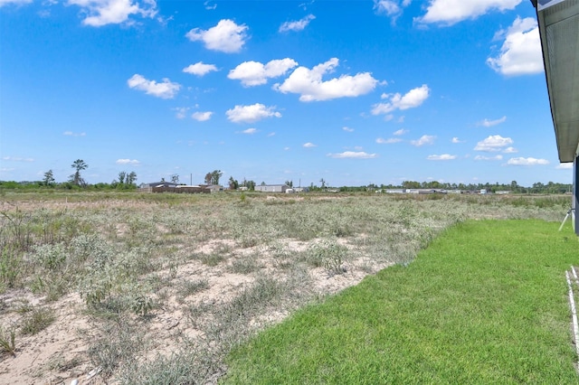 view of yard with a rural view