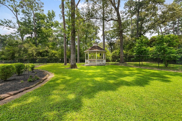 view of yard with a gazebo