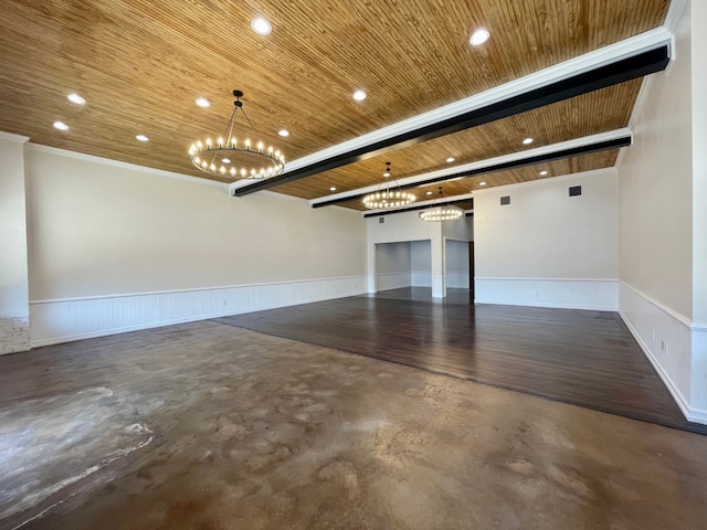 garage featuring wood ceiling