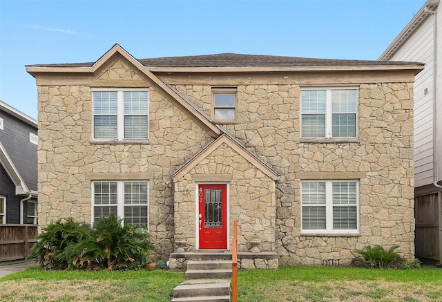 view of front of house with a front yard