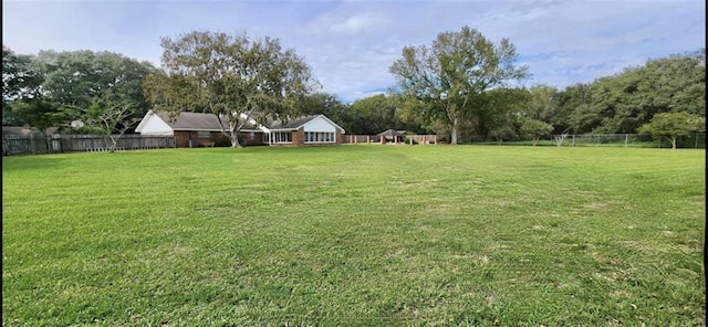 view of yard featuring fence