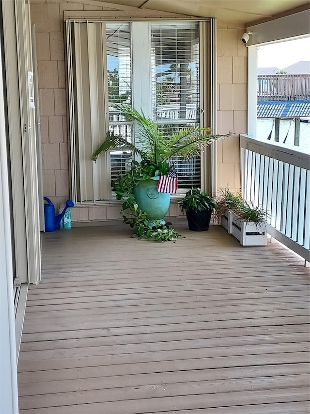 deck with a porch