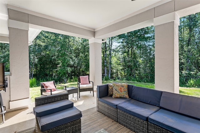 view of patio / terrace featuring an outdoor living space