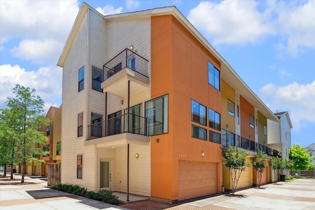 view of property featuring a garage