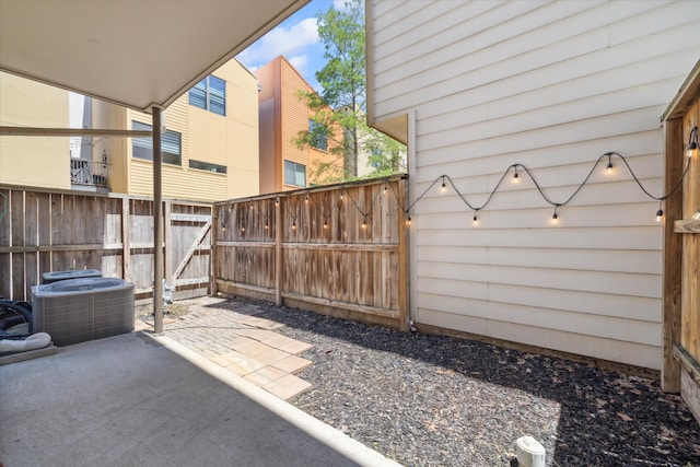 view of patio featuring central AC