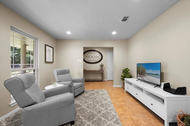 view of tiled living room