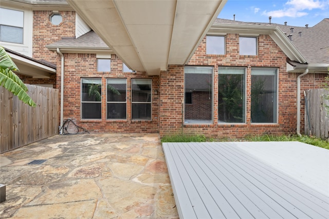 view of patio with a wooden deck