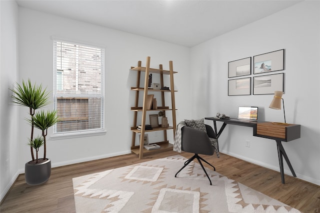 office featuring hardwood / wood-style flooring