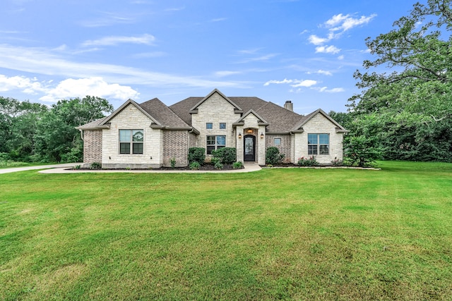 french country home with a front yard