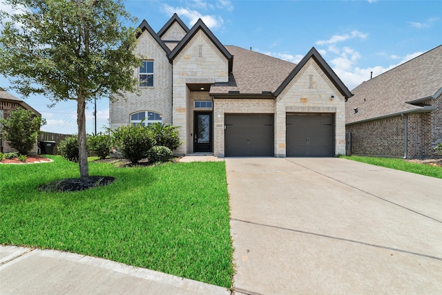 view of front of house featuring a front lawn